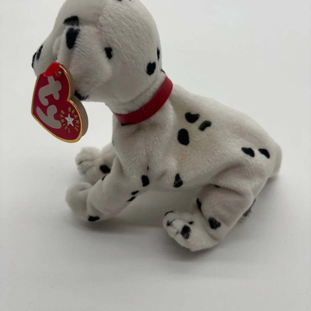 MWMT Ty Beanie Babies Rescue FDNY‎ Dalmatian Dog Plush Toy American Flag Collar
